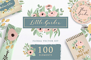 Little Garden - Floral Vector Set, a Background Graphic by wulano (Thumbnail 1 of 9)