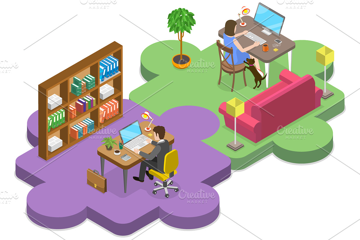 Hybrid Work Set 01, a Work Illustration by AndriiStore (Photo 4 of 11)