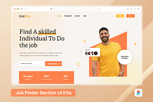 Gialdino - Jobfinder Hero Header, an UI Kit Template by SquidPixey