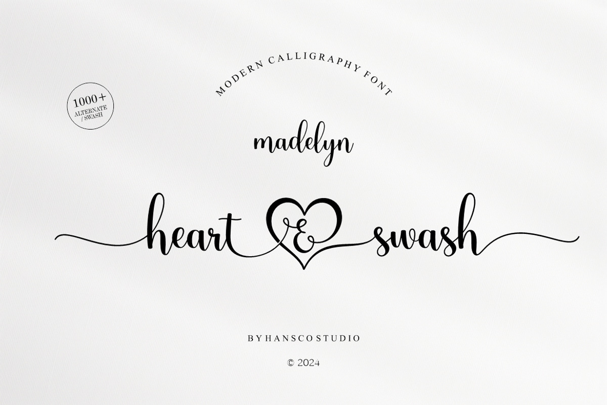 Madelyn Heart Font, a Script Font by Burhan Afif (Photo 1 of 9)