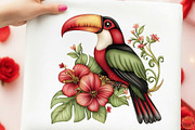 Whimsical Summer Tropical Birds Clip, an Illustration by designcity5 (Thumbnail 5 of 5)