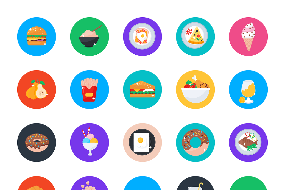 Flat Food Icons, a Duotone Icon by Brickclay (Photo 5 of 6)