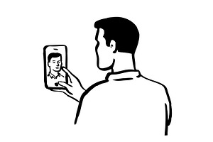 Man Taking Selfie With Smartphone, an Illustration by patrimonio