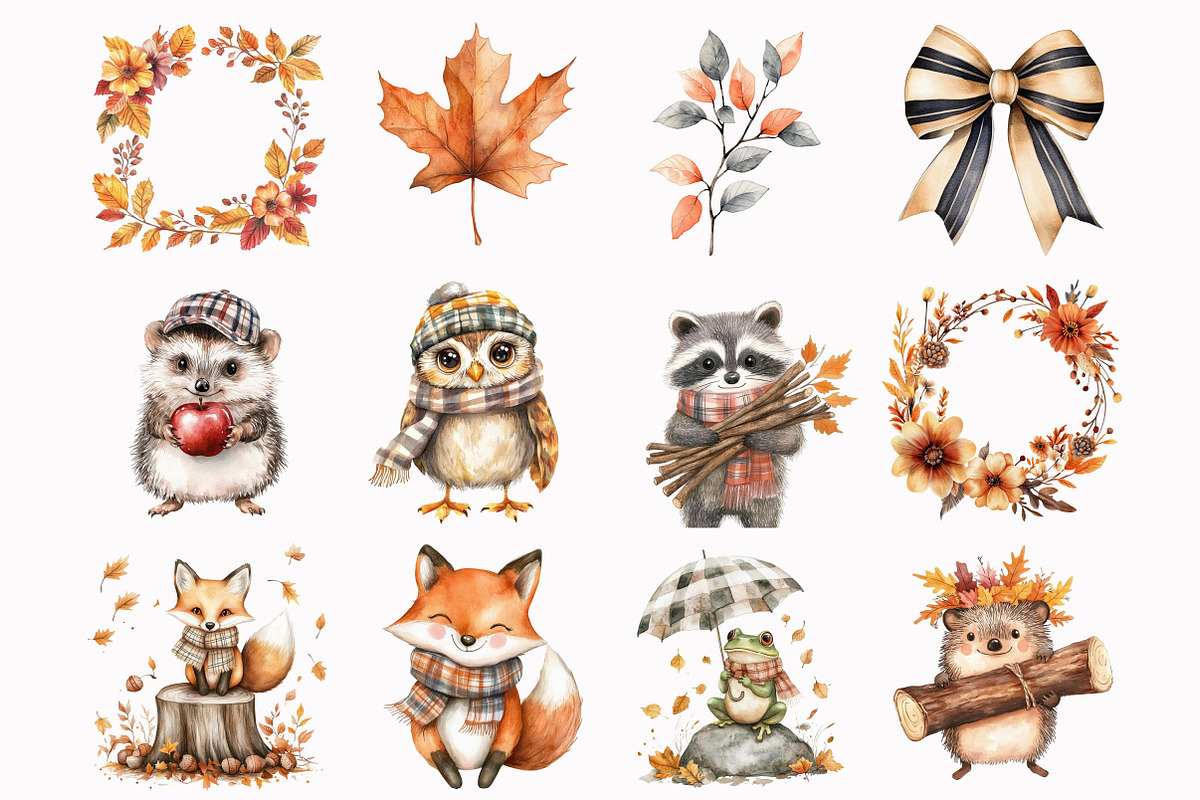 Woodland Animals Clipart, an Illustration by Design Market (Photo 2 of 4)