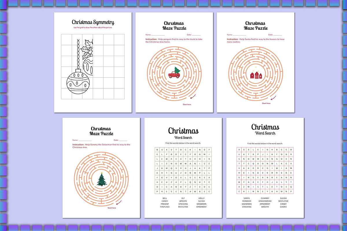 Christmas Activity Book For Kids, a Stationery Template by Shumaya (Photo 5 of 6)