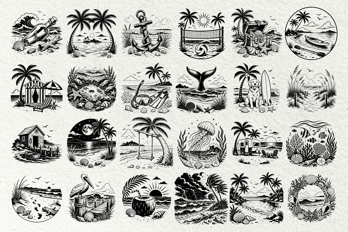 Beach Scenes SVG Graphics, a Seasonal Illustration by DENIDigitalArtSudio (Photo 3 of 8)