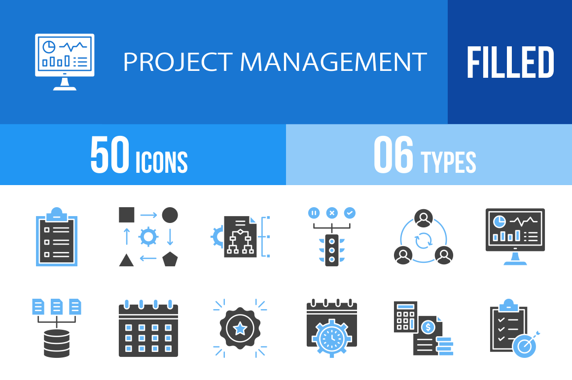 50 Project Management Icons, an Icon by IconBunny