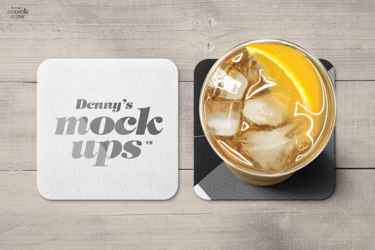 Square Coaster Mockup, a Product Mockup by Denny's Mock-ups (Photo 4 of 9)