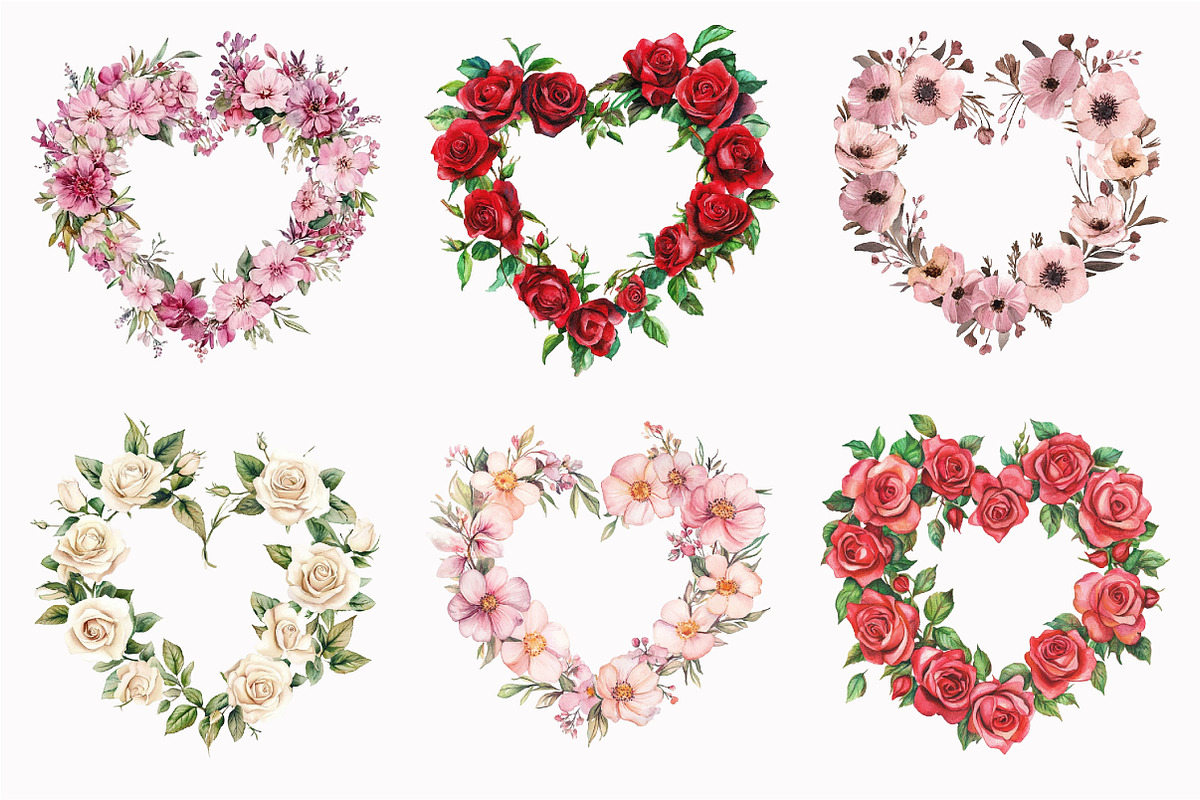 Heart Wreath Wildflowers Clipart, an Illustration by Design Market (Photo 4 of 4)