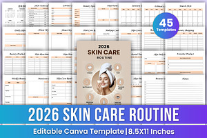 2026 Skin Care Routine Canva Kdp, a Stationery Template by Mustafiz
