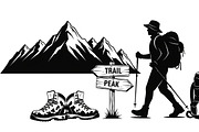 Hiking Adventure Silhouette Bundle, an Illustration by yasushie (Thumbnail 33 of 51)