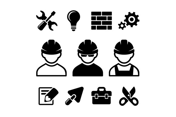 Industrial Worker Icons Set