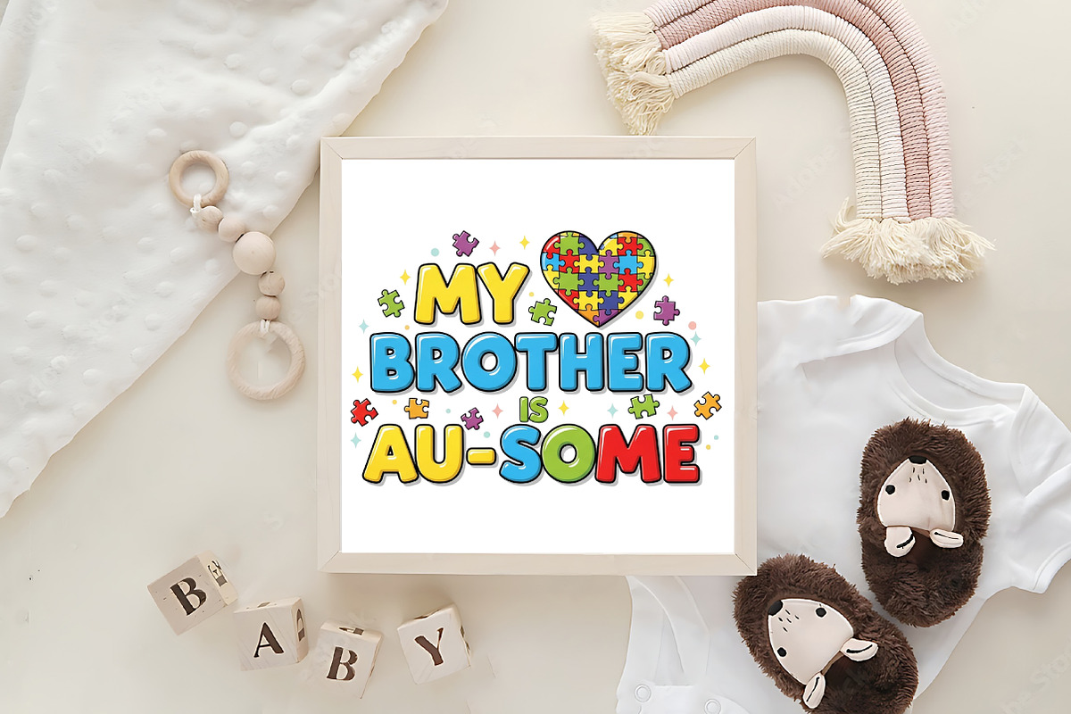 My Brother is Au-Some Autism Png, an Illustration by CraftArtStudio (Photo 4 of 4)
