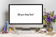 iMac Styled Mockup Purple #23, a Mac Mockup by MMStyledStock (Thumbnail 1 of 2)