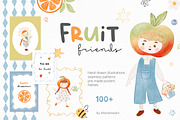 Fruit friends, watercolor collection, an Illustration by AfonshinaArt (Thumbnail 1 of 16)