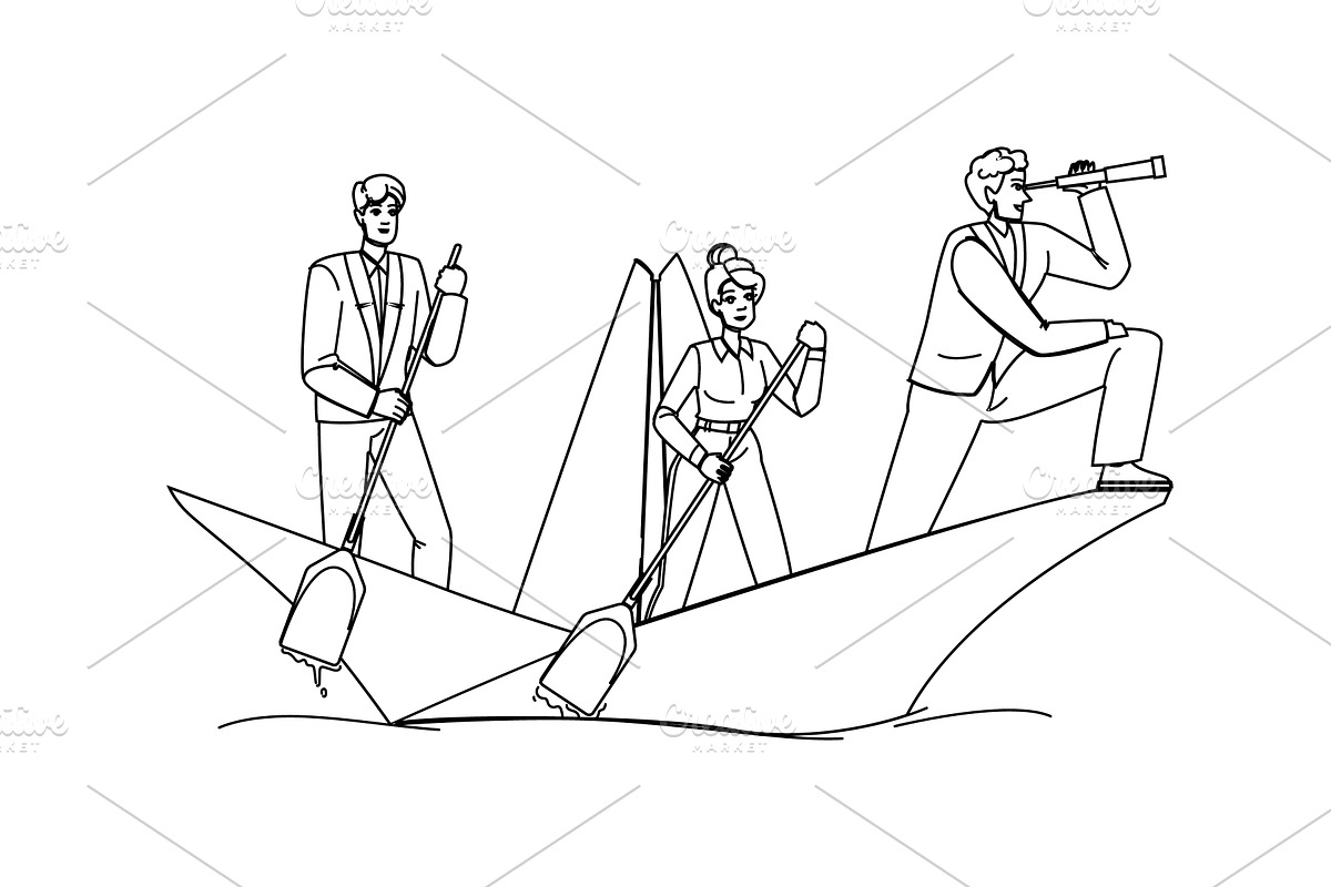 creativity paper ship business, an Illustration by pikepicture