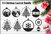 15 Christmas Laser Cut Ornament Bund, a Graphic by hafijul (Thumbnail 1 of 13)