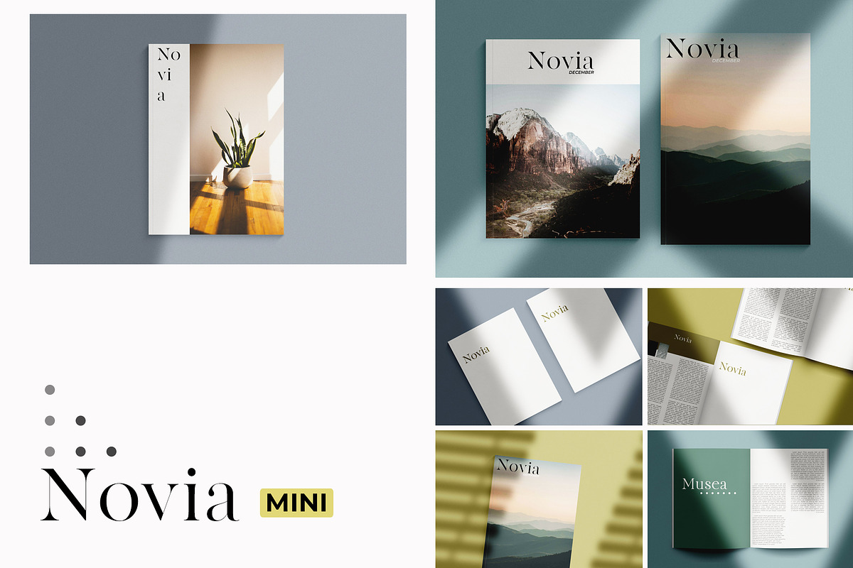 Novia Mini Magazine Mock-Up Kit, a Print Template by Eugene Tantsurin (Photo 1 of 12)