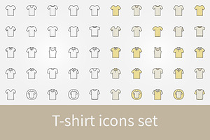 T-shirt Icons Set - T Shirt Signs