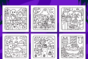 Spooky Halloween Cozy Coloring Pages, a Seasonal Illustration by Coco Bloom (Thumbnail 3 of 3)