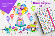 Happy Birthday! illustration set, a Decorative Illustration by Lina's store (Thumbnail 1 of 6)