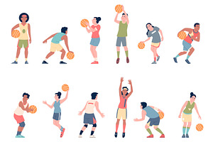 Basketball players. Male female, a Sport Illustration by LadadikArt