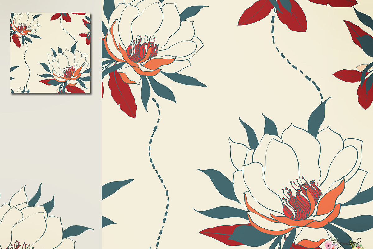 28 EPS/JPG flowers background., a Pattern Graphic by Theraphosath (Photo 7 of 15)