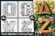 Floral Alphabet Coloring Pages, an Education Illustration by protabsorkar11 (Thumbnail 1 of 7)