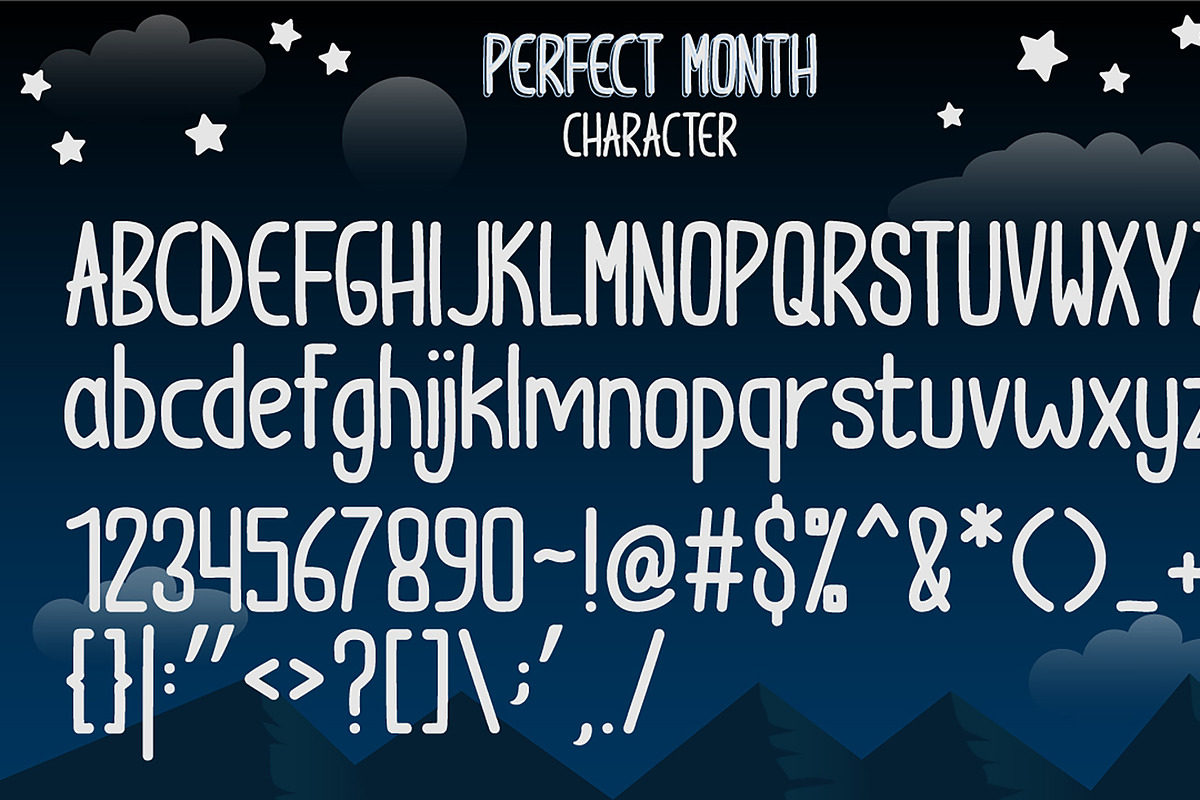 Perfect Month - a Cute Display Font, a Sans Serif Font by Nian Keun Studio (Photo 3 of 10)