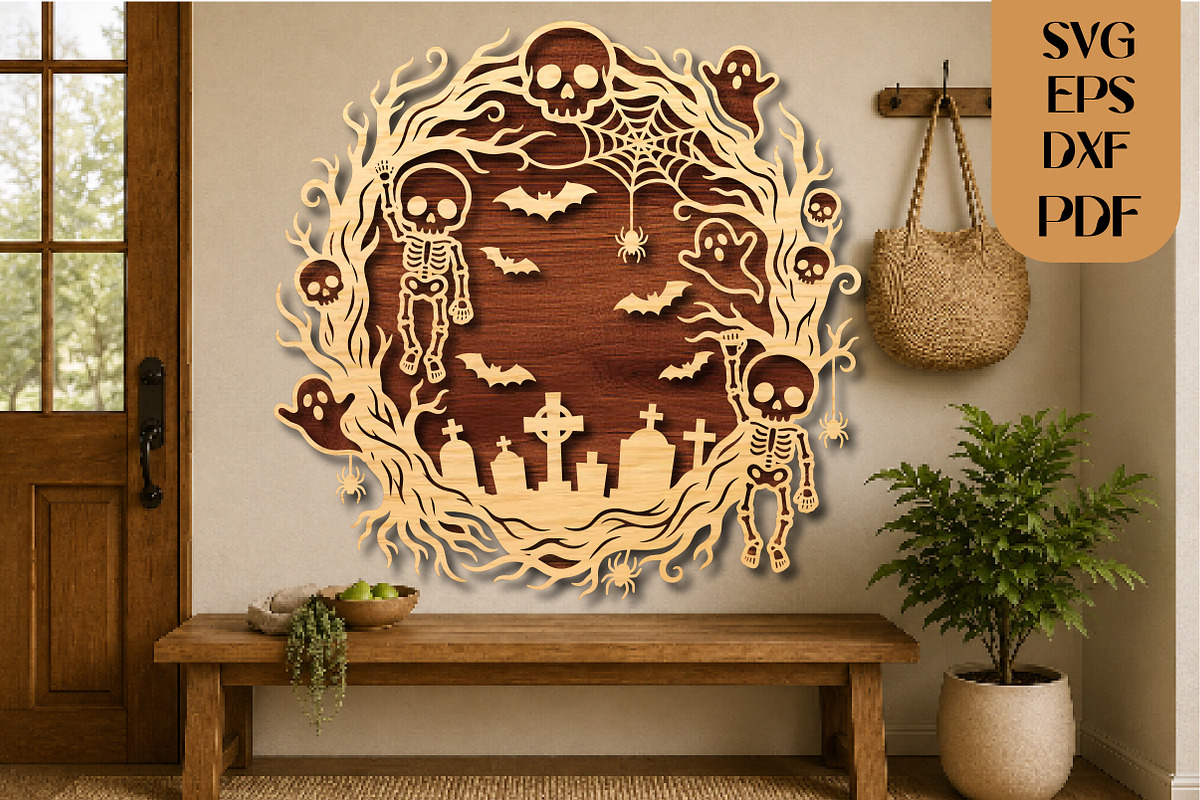 Halloween Skeleton Graveyard SVG, an Object Graphic by DreamCafeArt (Photo 1 of 3)