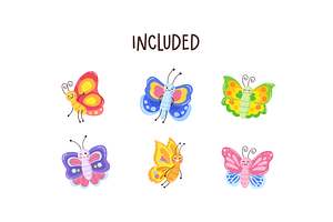 Colorful Butterflies Set