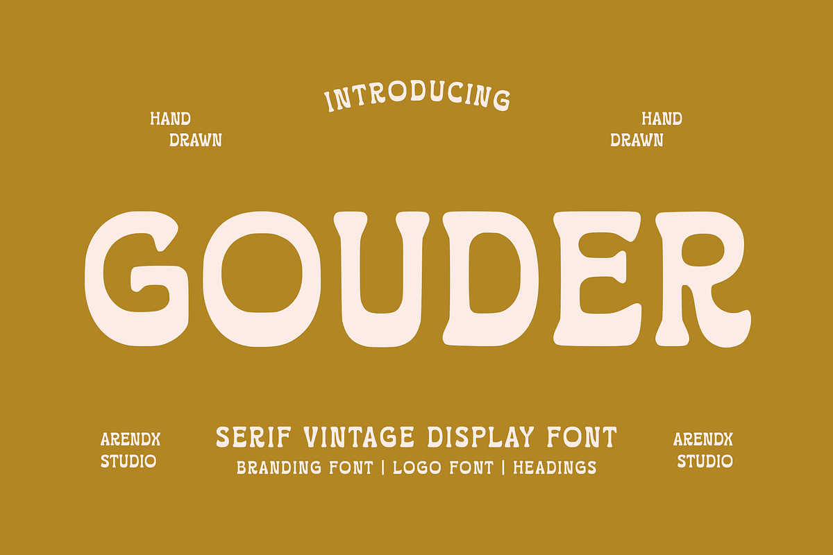 Gouder - Serif Vintage Display Font, a Serif Font by Arendxstudio (Photo 1 of 8)