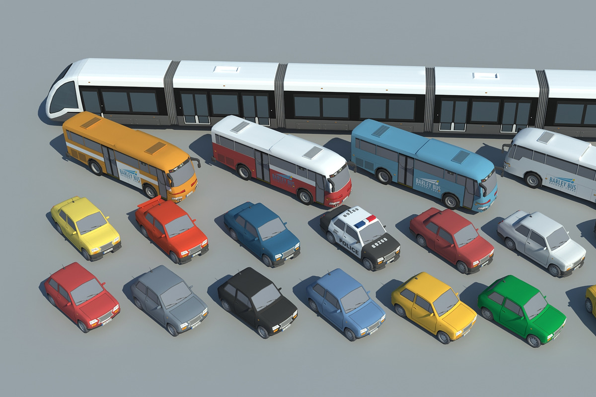 Realistic Lowpoly Simple City VR/AR, an Environmental 3D Model by NOMODOL (Photo 51 of 59)