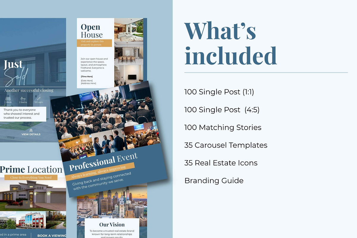 Blue Real Estate Instagram Templates, a Social Media Template by Everyday Perfection (Photo 4 of 11)