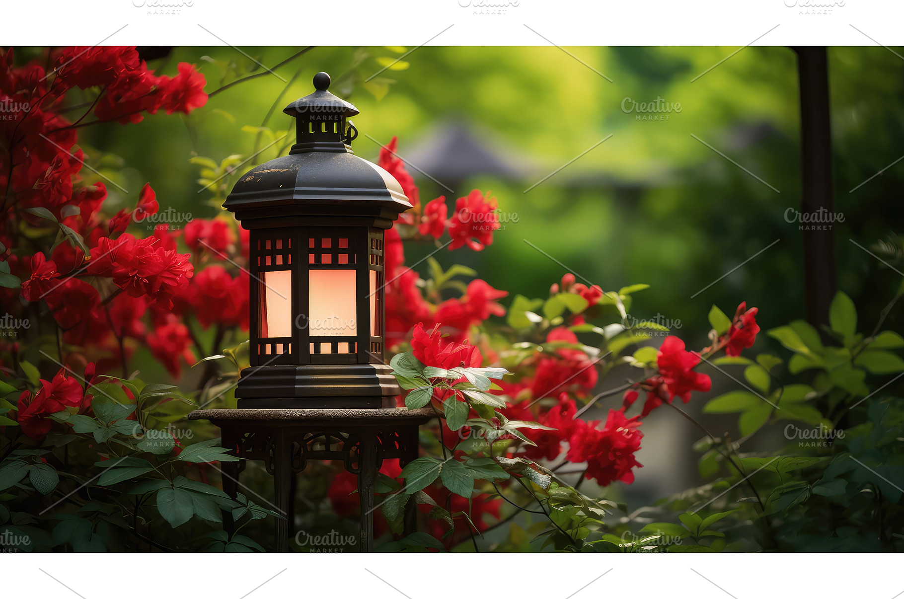 tranquility red lantern ai generated, a Beauty & Fashion Photo by pikepicture