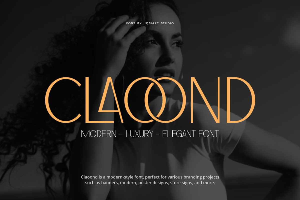 Claoond - Modern Elegant Font, a Sans Serif Font by Iqsiart Studio (Photo 1 of 8)