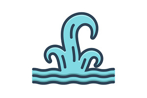 Waves ripple color icon, a Duotone Icon by Creative priyanka