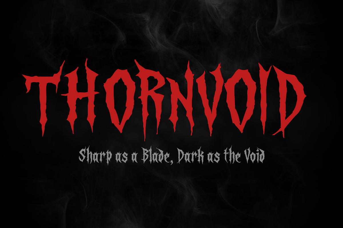 Thornvoid Razor Sharp Gothic Horror, a Handwritten Font by OWPictures (Photo 1 of 11)