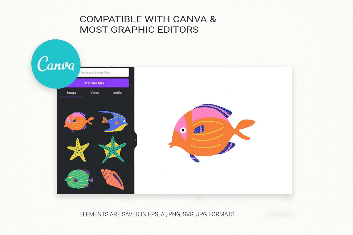 Fish & Seashells clipart, an Animal Illustration by Irina Ostapenko (Photo 6 of 9)