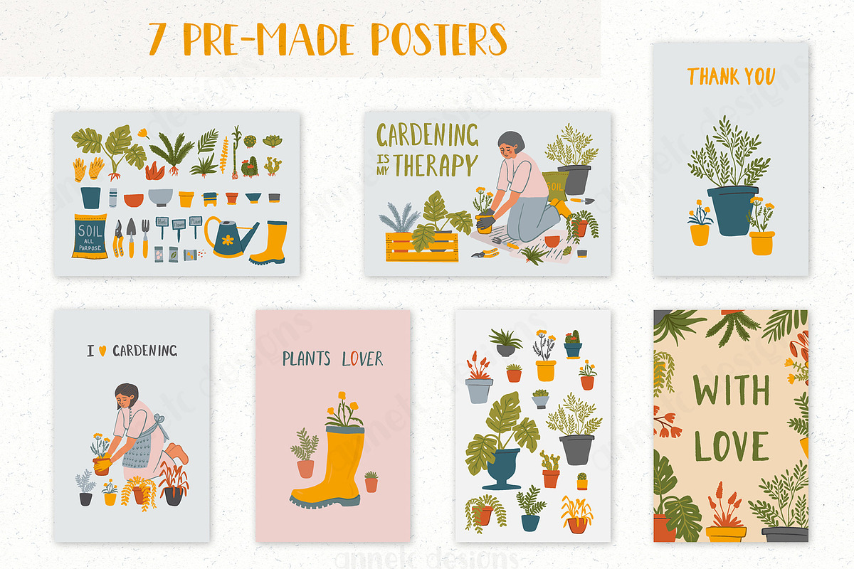 Gardening clipart, stickers. Plants, an Illustration by ann_etc (Photo 4 of 11)