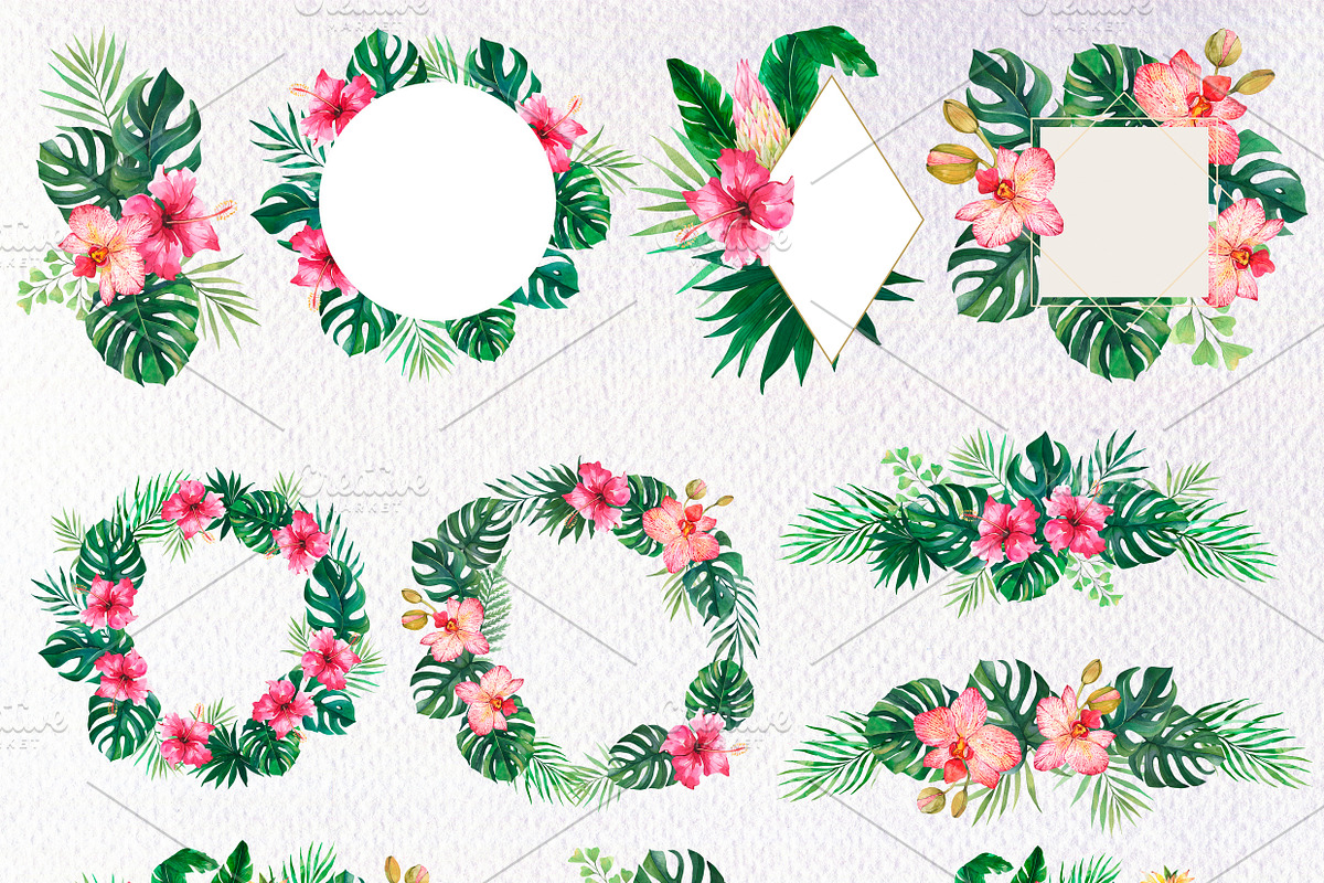 Watercolor Tropical BIG BUNDLE PNG, a Seasonal Illustration by PatternPalette (Photo 6 of 15)