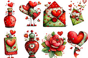 Watercolor Valentine Clipart, an Illustration by Designking (Thumbnail 3 of 5)