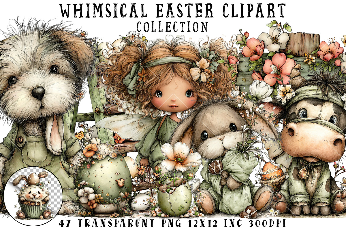 Whimsical Easter Clipart, an Illustration by OK Design (Photo 1 of 6)