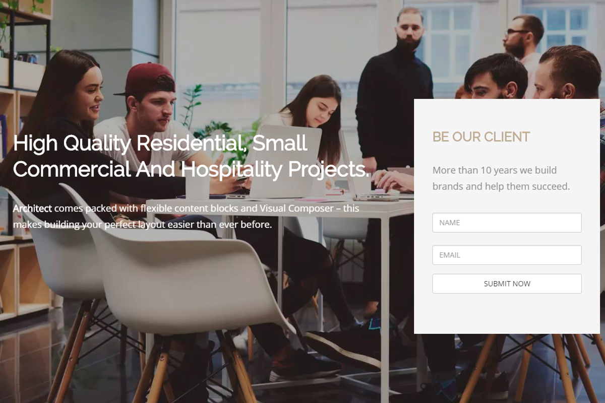 Architect WordPress Theme, a WordPress Template by Visualmodo (Photo 5 of 16)