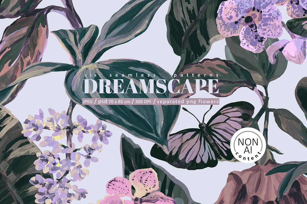 Dreamscape. Tropical patterns, a Pattern Graphic by emeraldthue (Photo 1 of 6)