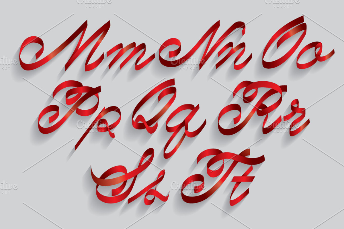 ribbon typography, an Illustration by lyeyee