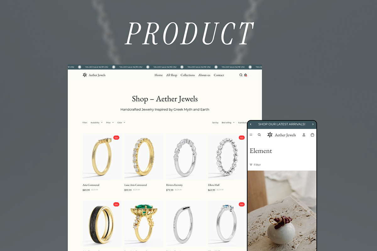 Aether - Shopify Theme for Jewelry preview 4