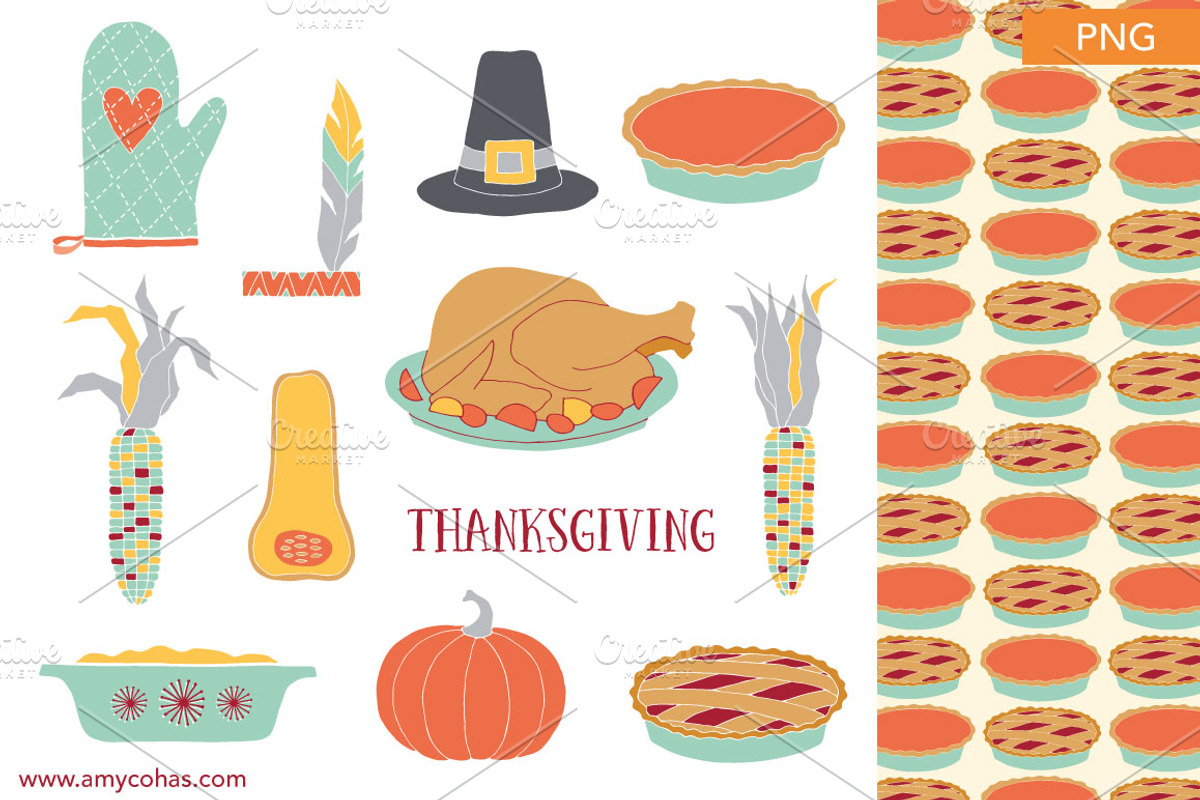 Thanksgiving: Clip Art, an Illustration by Amy Ina Studio (Photo 1 of 2)