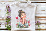 Whimsical Spring Girl Clipart, an Illustration by OK Design (Thumbnail 5 of 6)