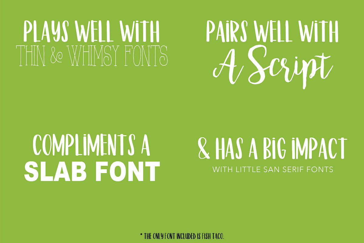 Fish Taco Font, a Sans Serif Font by Nancy Ingersoll (Photo 5 of 5)